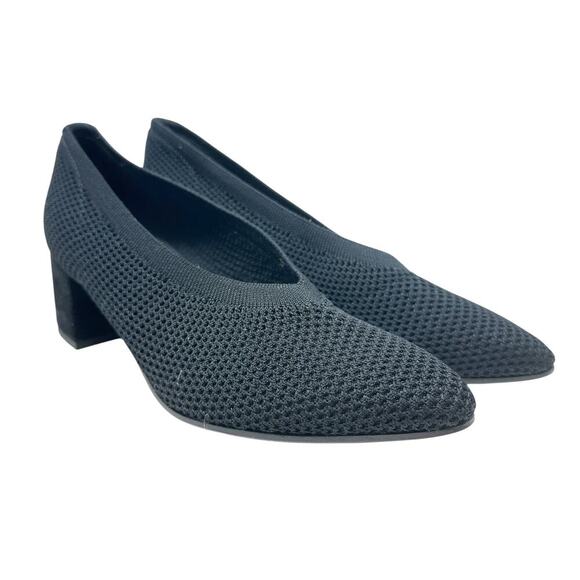 Eileen Fisher Gabby Recycled Stretch Knit Pump Heels Black Size US 8.5‎ - Picture 2 of 12